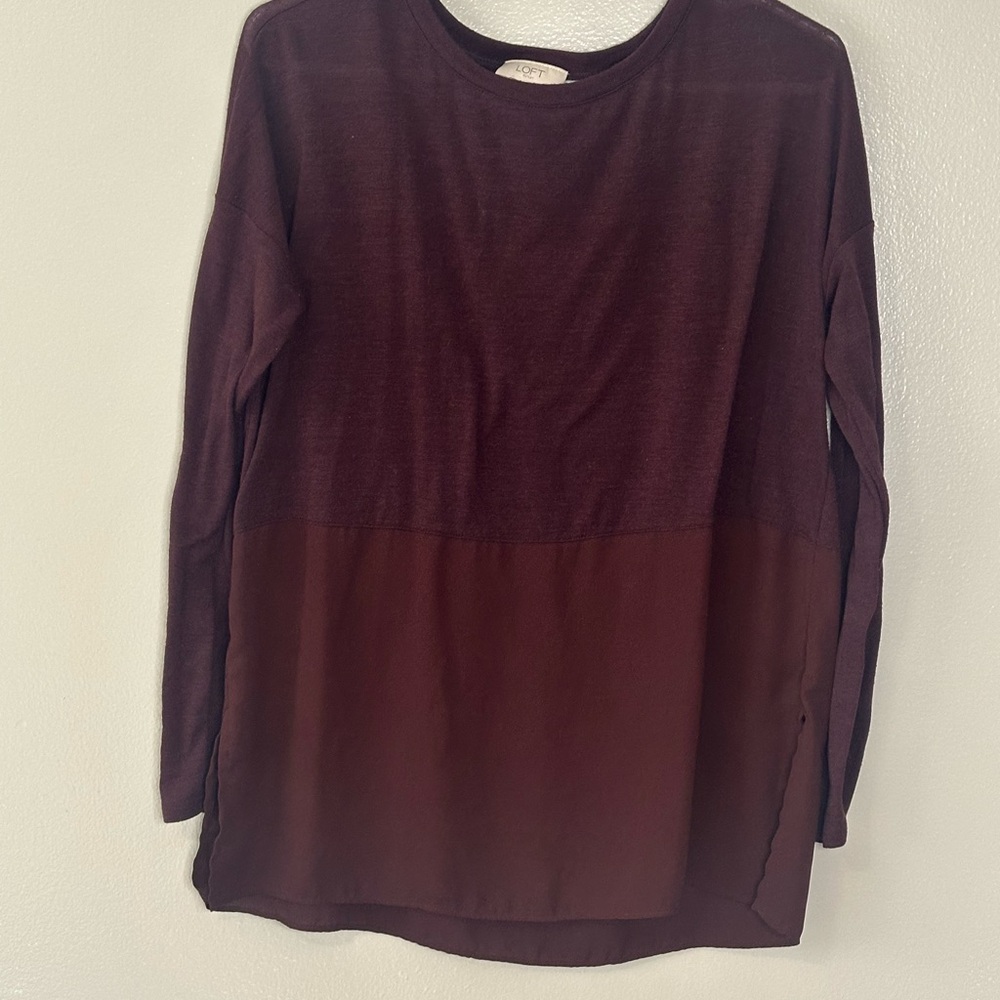 LOFT Red Long Sleeve Blouse